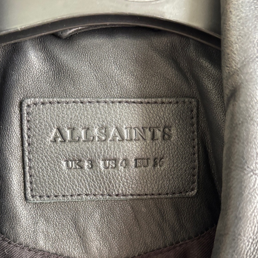 ALLSAINTS Papin Biker Leather Jacket size 4 - Picture 3 of 9